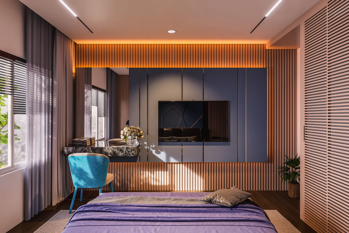 Tele colgada en la pared frente a la cama: a qué altura poner la tv en el dormitorio